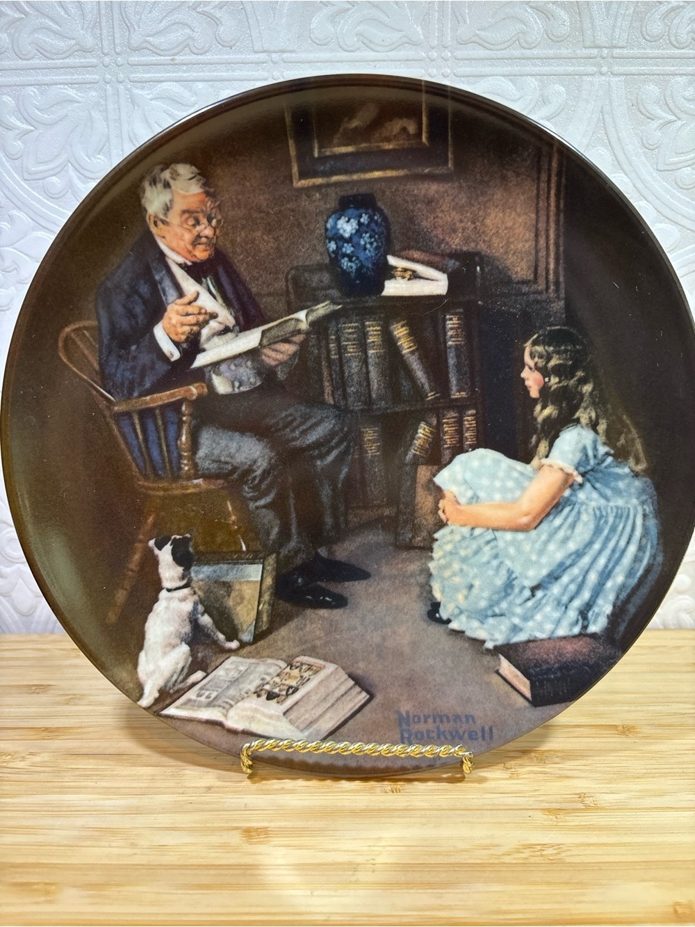 Vintage Norman Rockwell Limited Edition Decorative Plate 1983 “The Storyteller”
